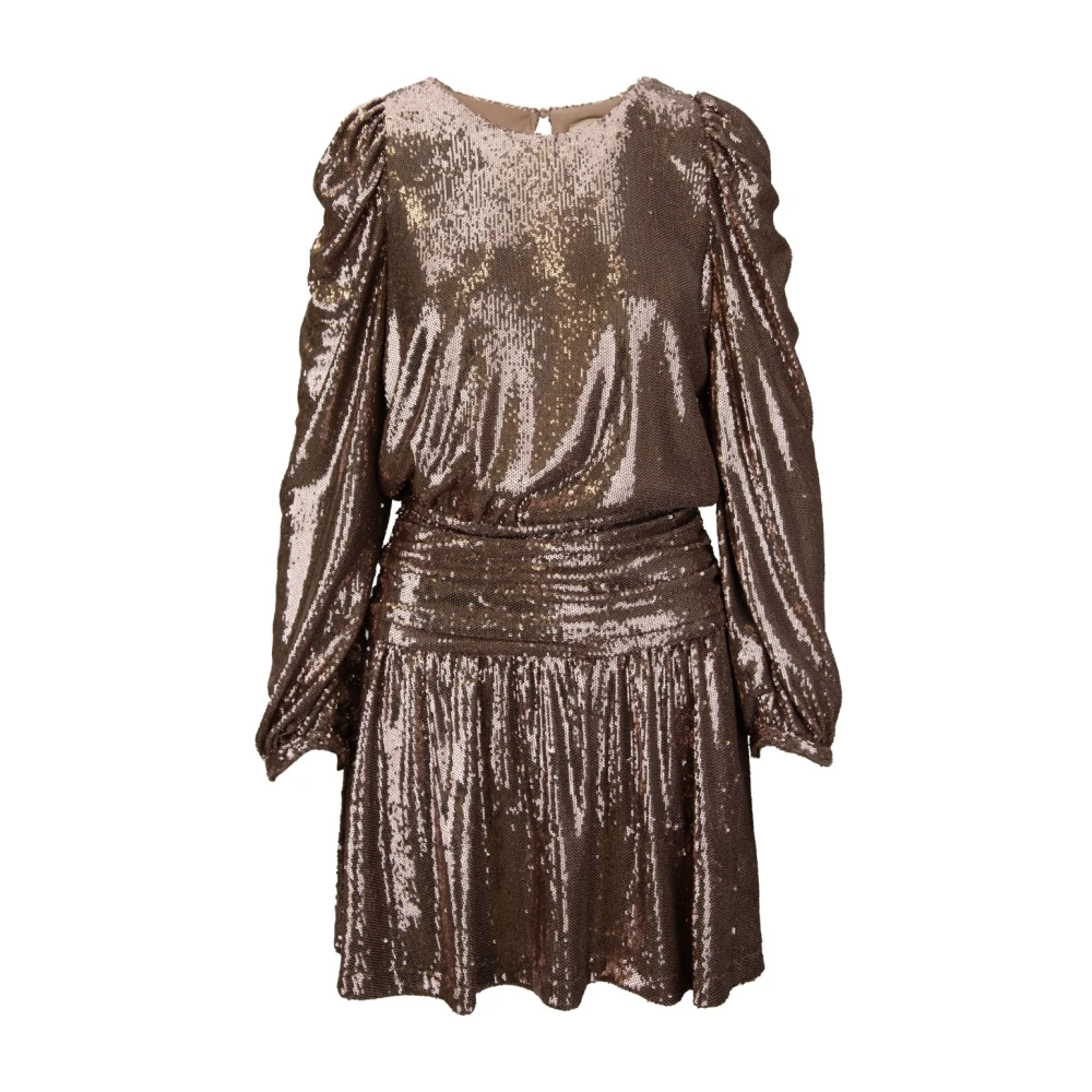 Aniye By Paillettenjurk met lange mouwen en open rug Brown Dames
