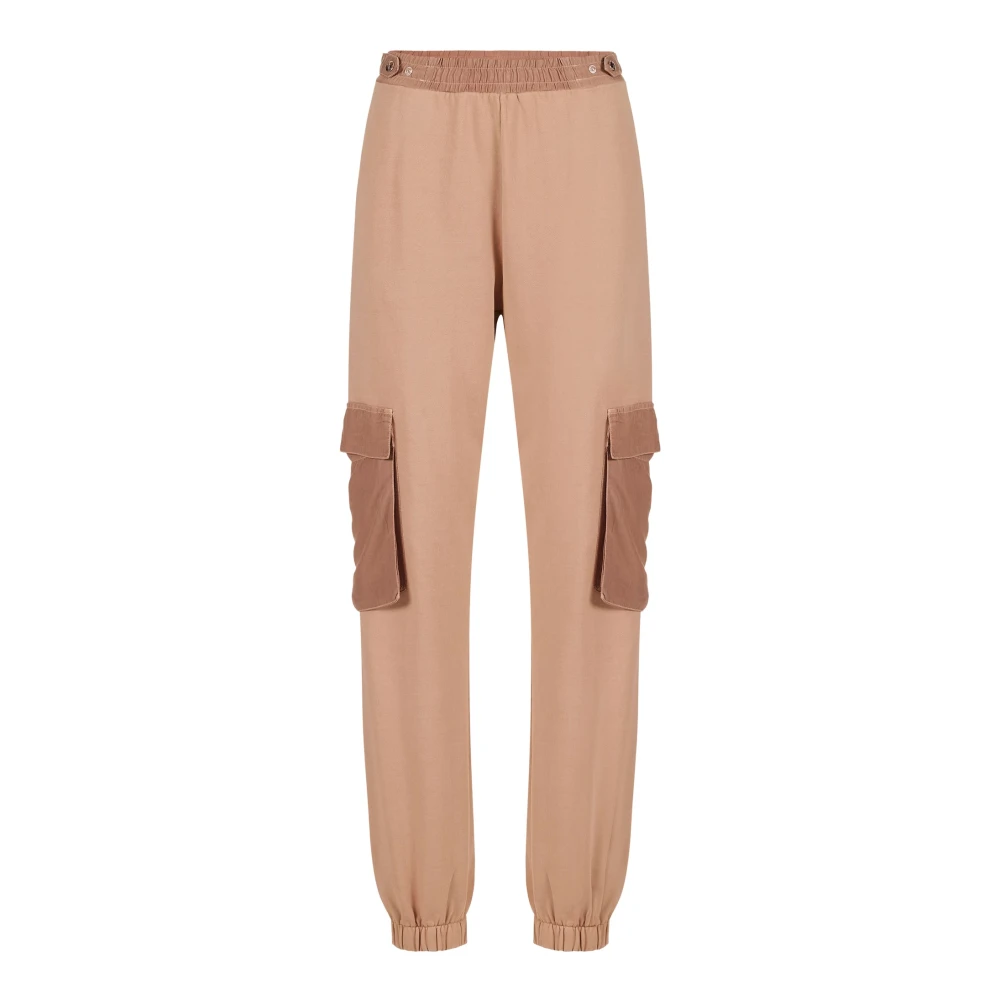 Iceberg Blush gekleurde katoenen fleece broek Pink Dames