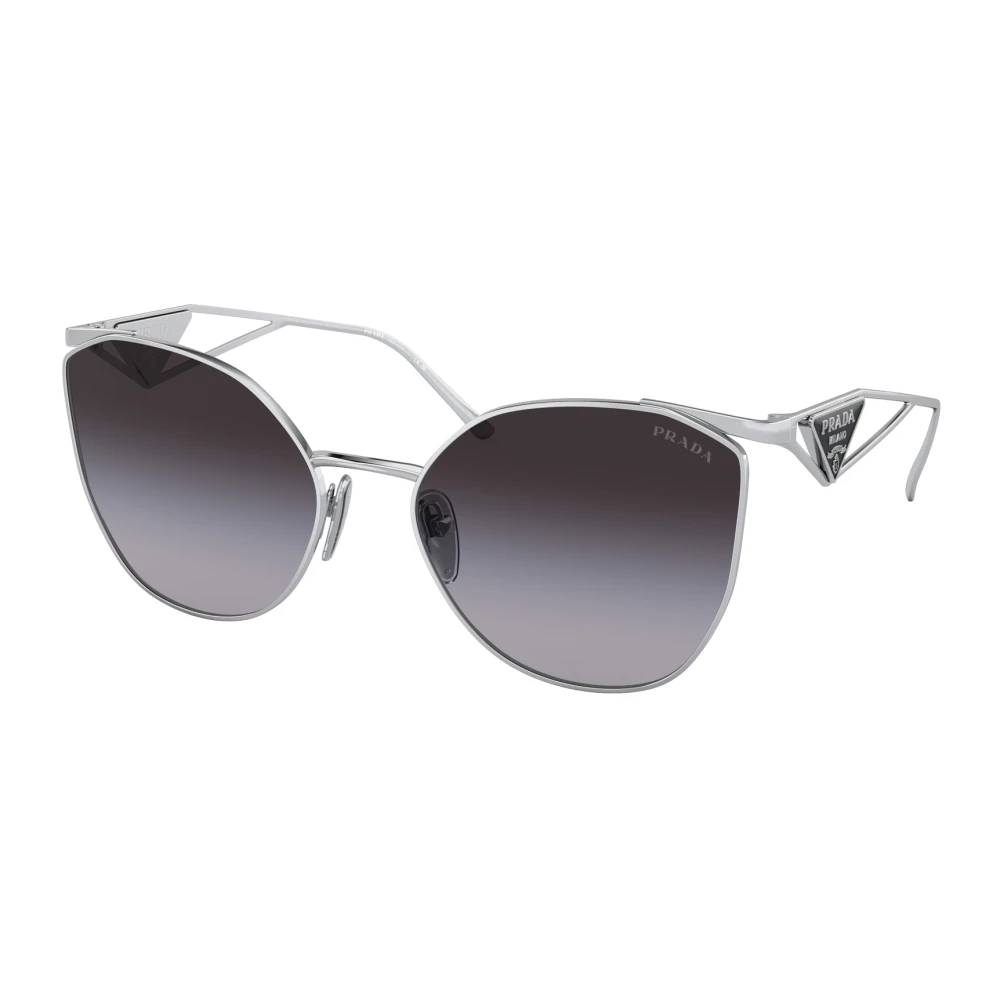 Prada Women's Silver/Grey Pr 50Zs 1Bc09s Woman Sunglasses Metal Geometric Normal Shaded - Image 2