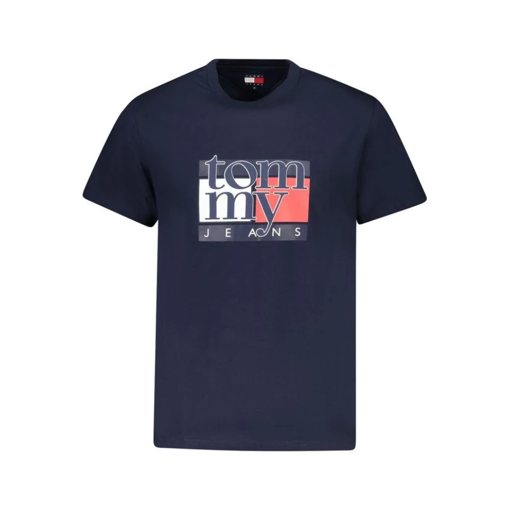 Tommy Hilfiger Men's Blue T-Shirts, L, Cotton Crew Neck T-Shirt