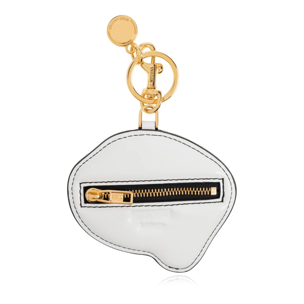 Moschino Leren sleutelhanger White Heren