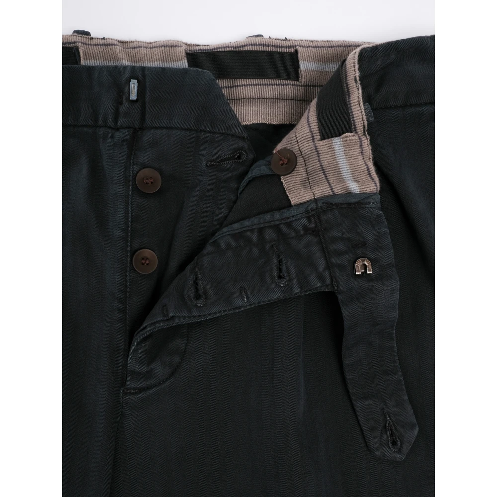 White Sand Elegante Dubbel Geplooide Broek Black Heren