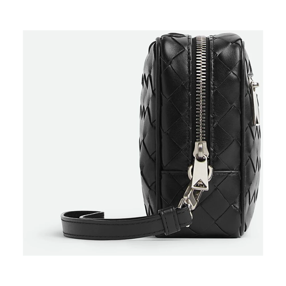 Bottega Veneta Zwarte Leren Clutch met Polsband Black Heren