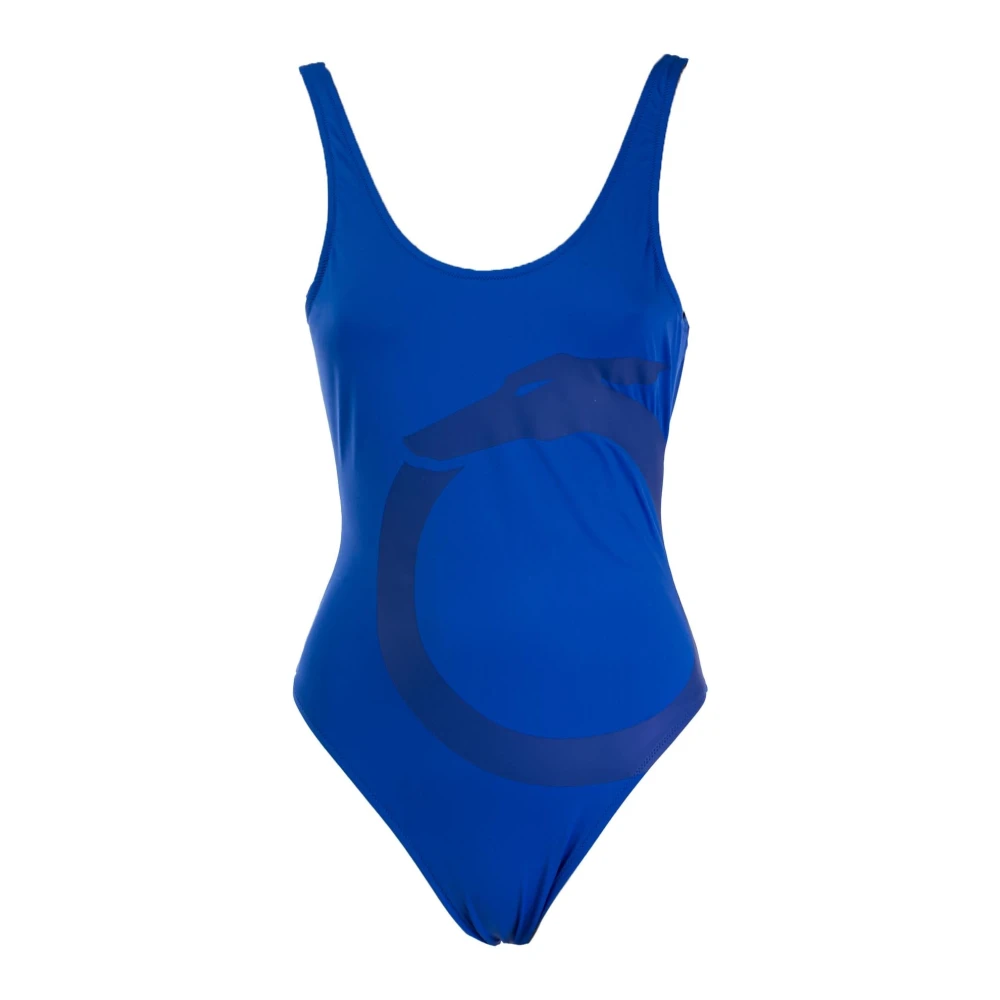 Trussardi Grafische Print One-Piece Badpak Blue Dames