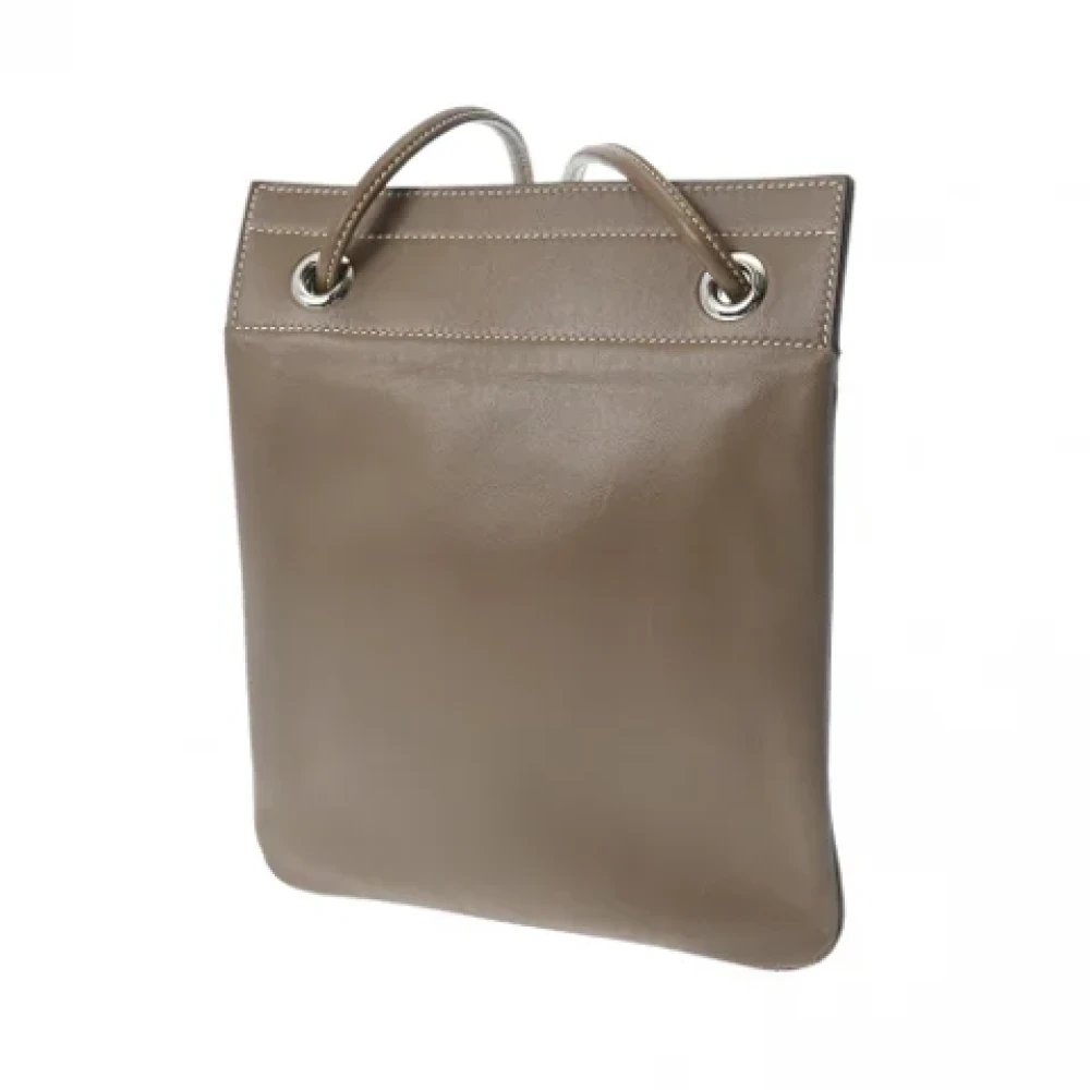 Hermès Vintage Pre-owned Leather shoulder-bags Gray Dames