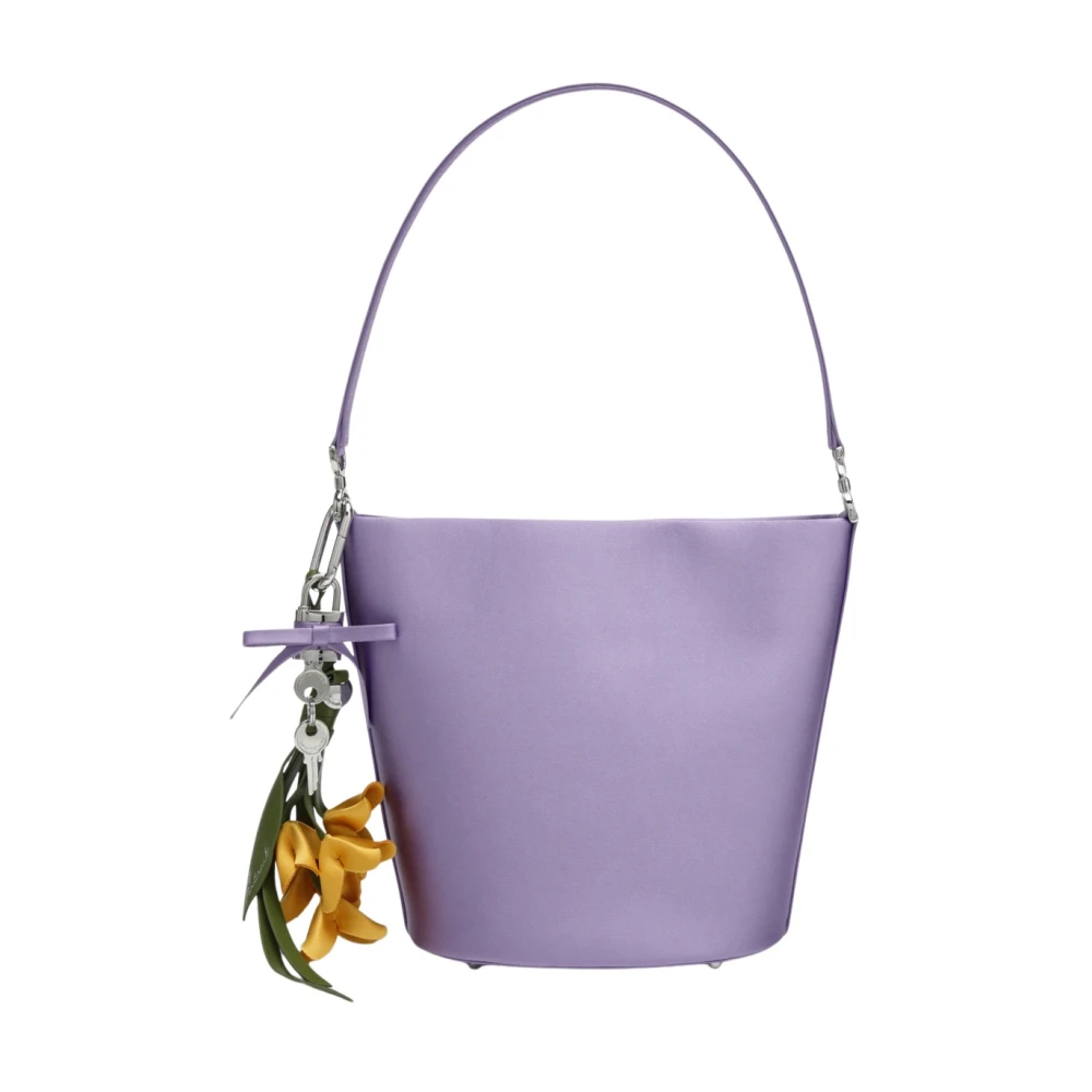 Self Portrait Satin Bucket Bag - Female - Bucket Bags - Purple - One Size - Bags