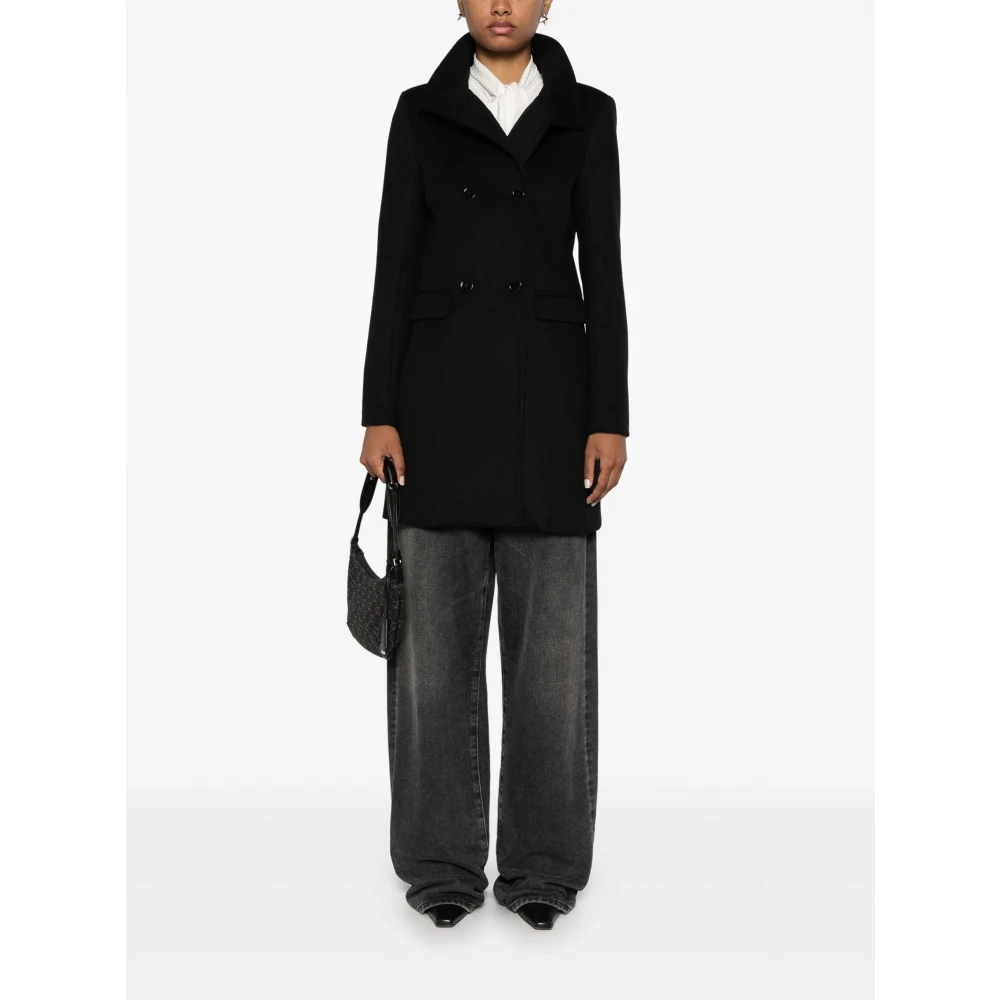 PATRIZIA PEPE Dubbel-Borst Jas Stijl 2O0168A171 Black Dames