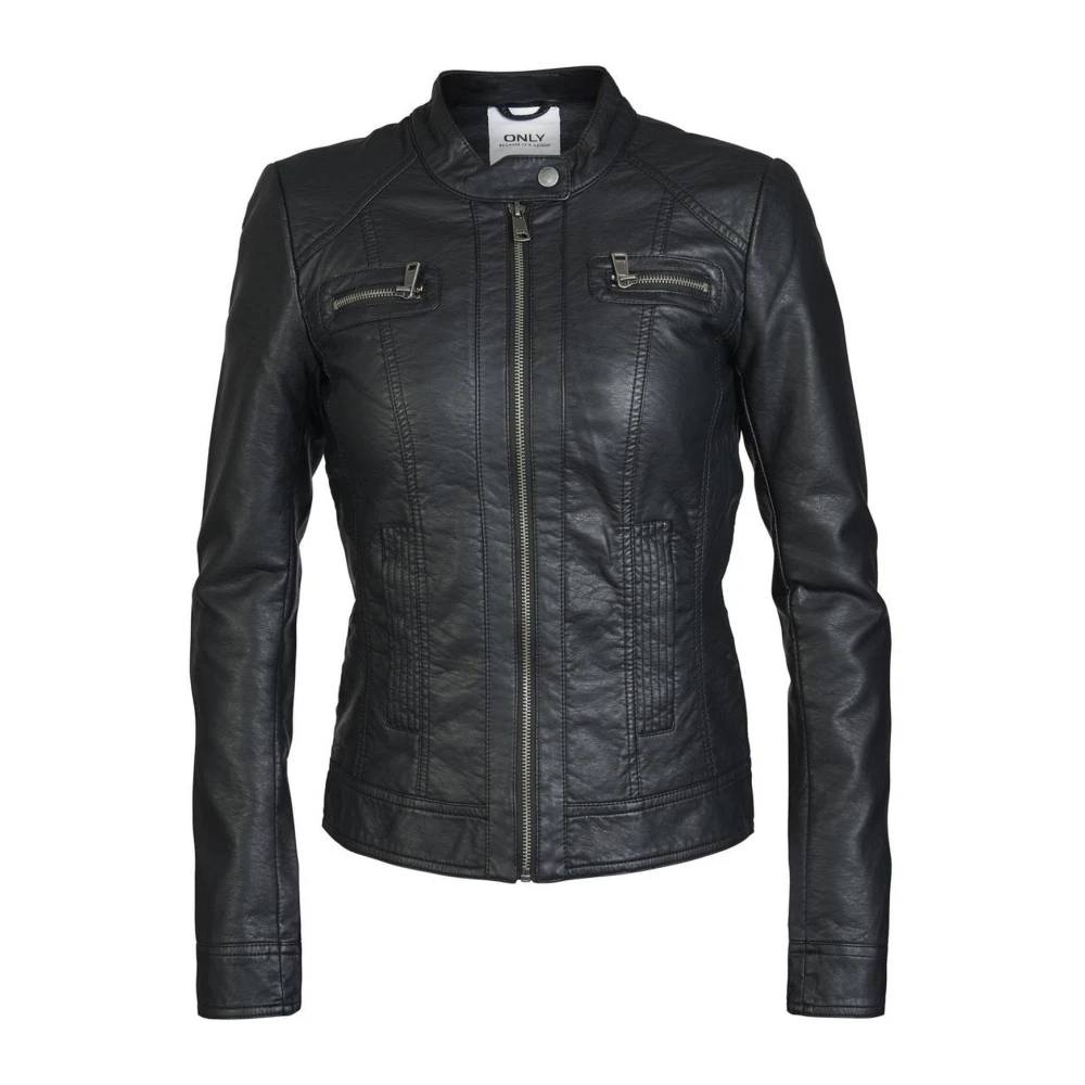 Only Zwarte Faux Leren Bikerjas Black Dames