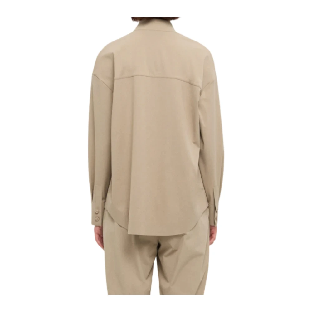 Max Mara Beige Overhemd met Lange Mouwen Beige Dames