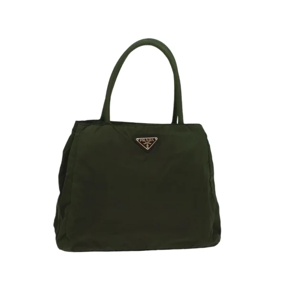 Prada Vintage Pre-owned Nylon handbags Green Dames