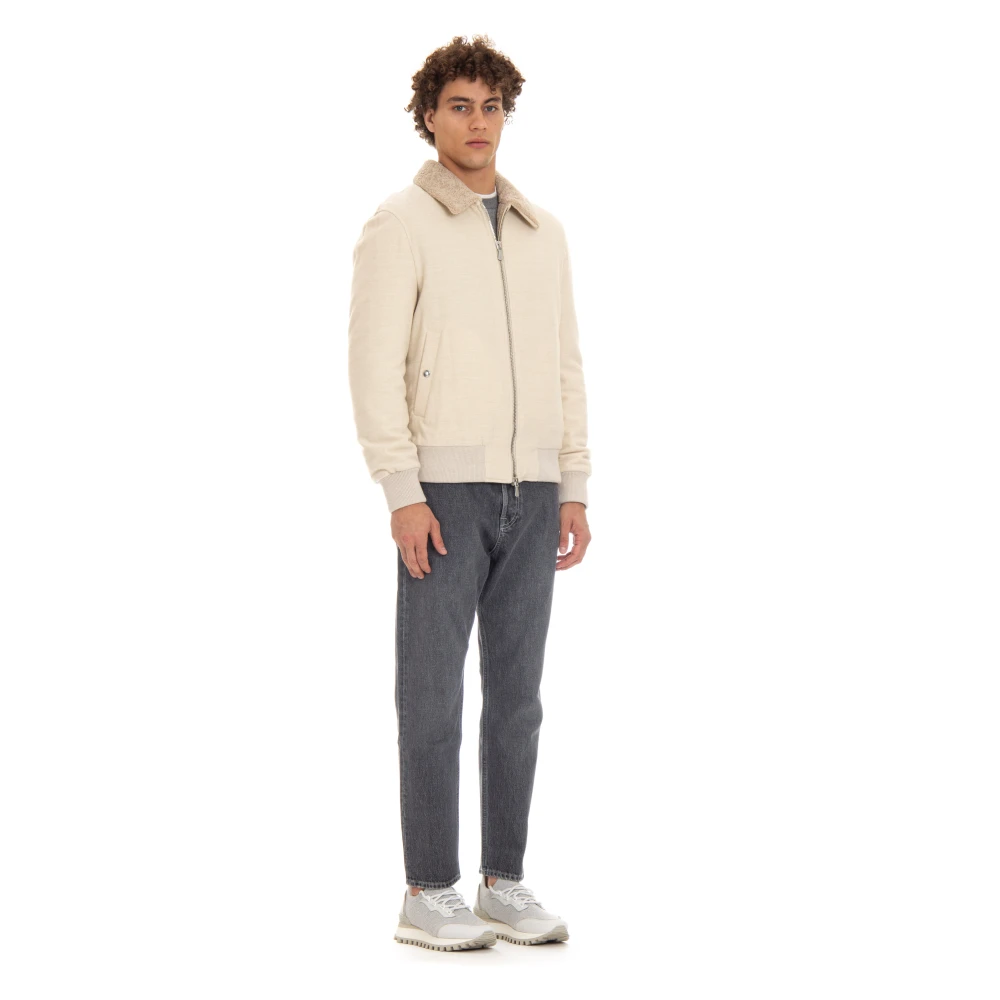 Eleventy Zachte Touch Dubbele Rits Jas Beige Heren