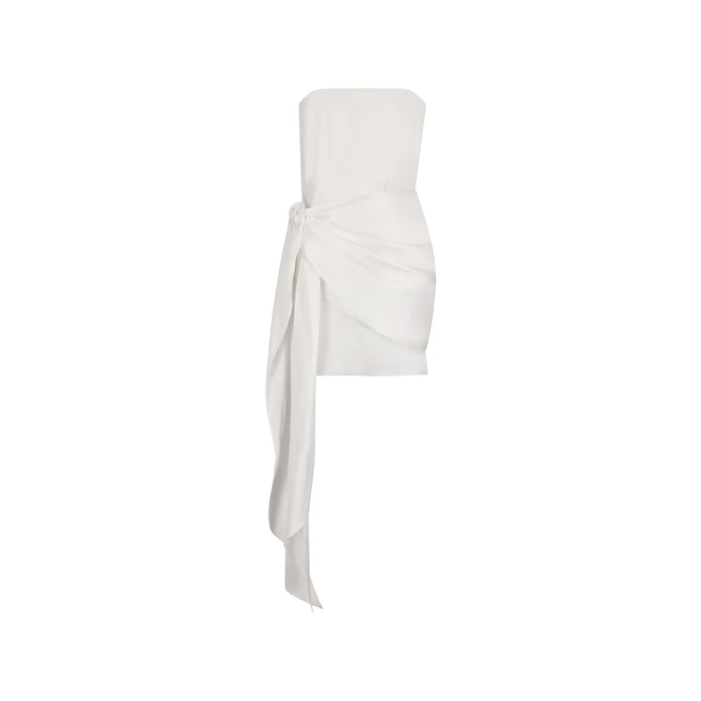 David Koma White Front Tie Detail Strapless Mini Dress - Female - Party Dresses - Xs - Dresses