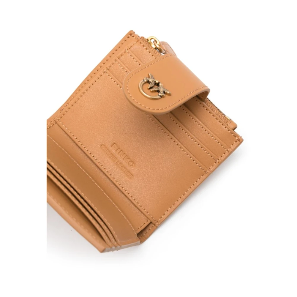 pinko Stijlvolle Portemonnee met Meerdere Compartimenten Brown Dames