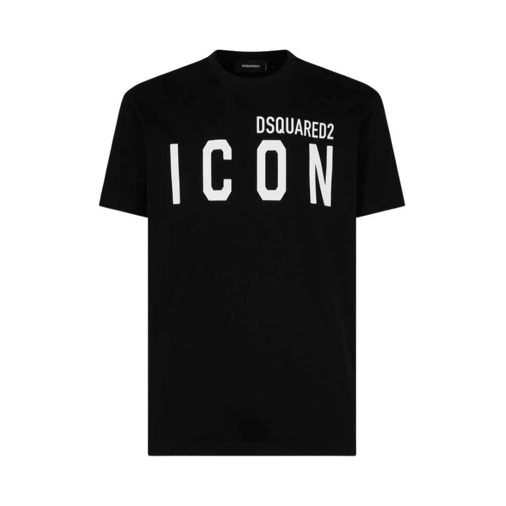 Dsquared2 Icon Logo T-shirt Ronde Hals Korte Mouw Black Heren