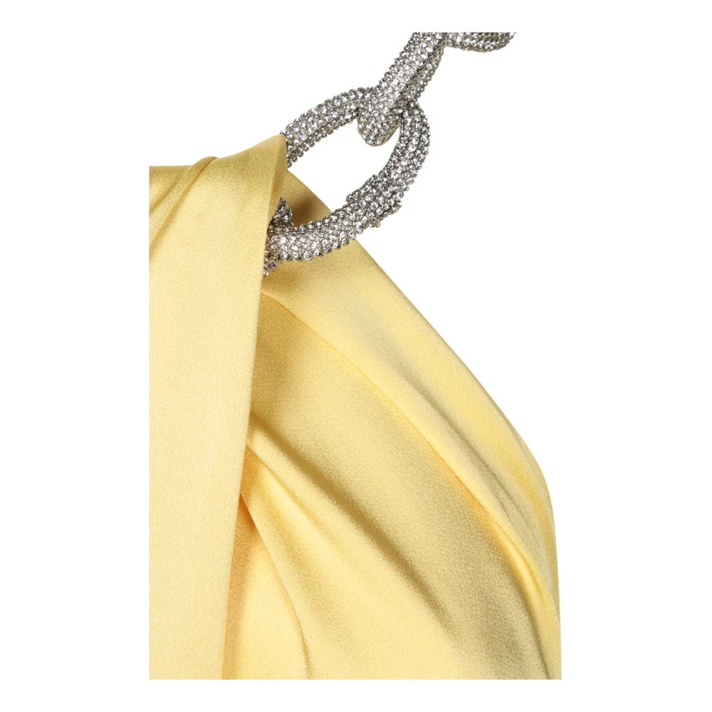 Stella Mccartney Gele Satijnen Halternek Jurk Yellow Dames