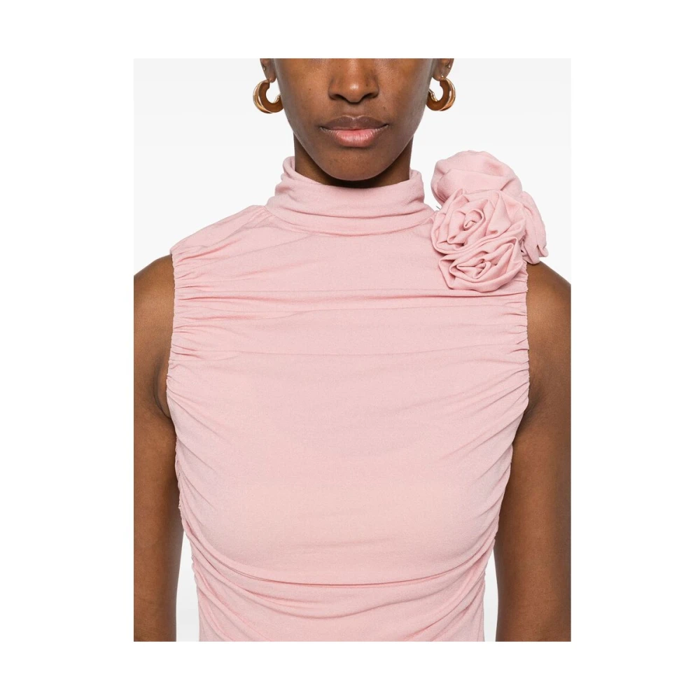 Magda Butrym Roze Mouwloze Jurk met Broche Pink Dames