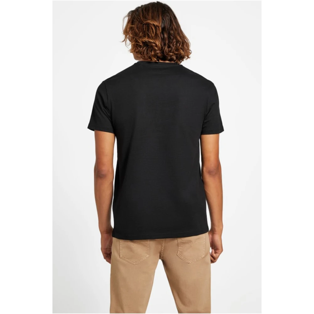 Guess Zwart Logo Katoenen T-shirt Black Heren