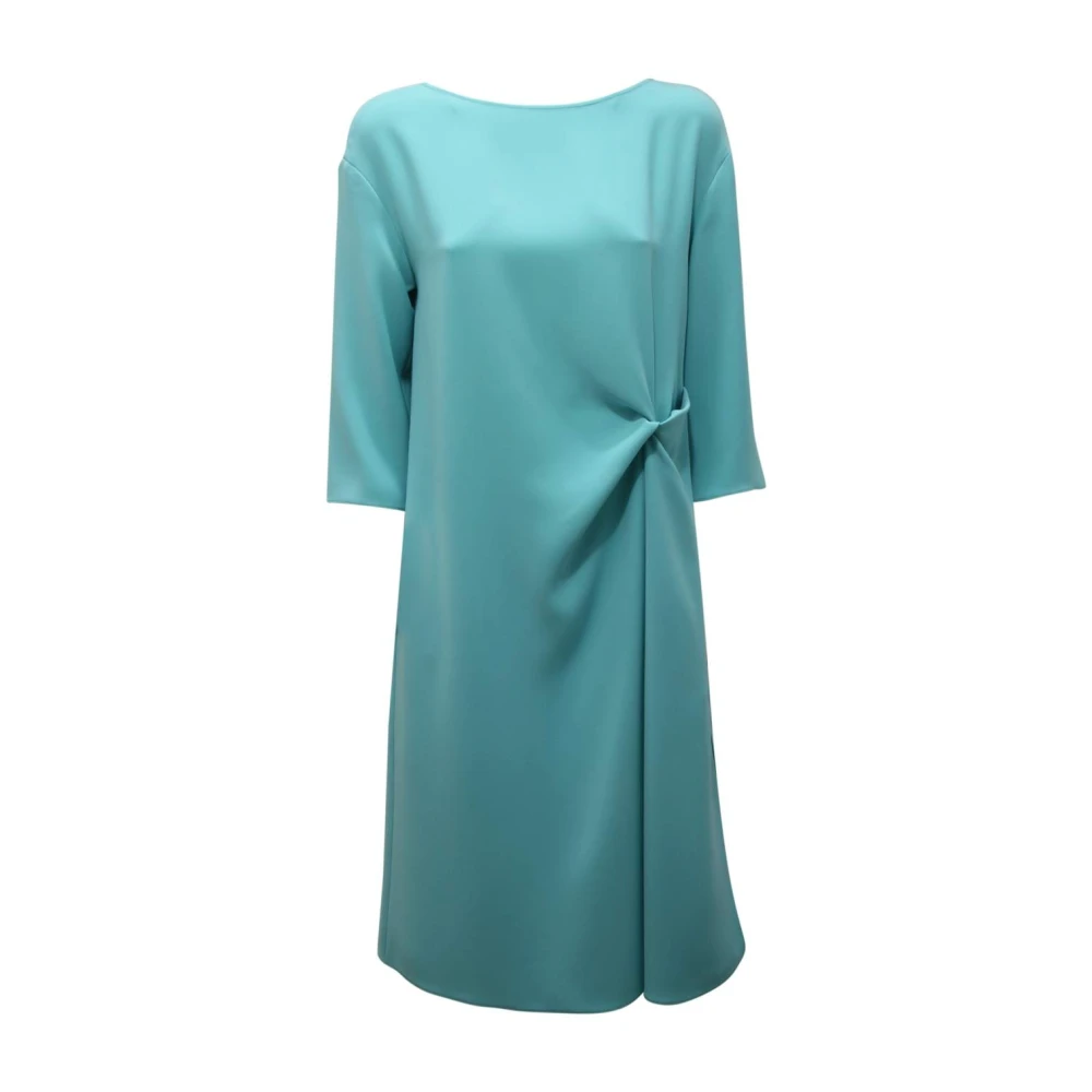 Armani Women's Blue Elegant Dress With Side Slit - Midi Dresses - L - Dresses
