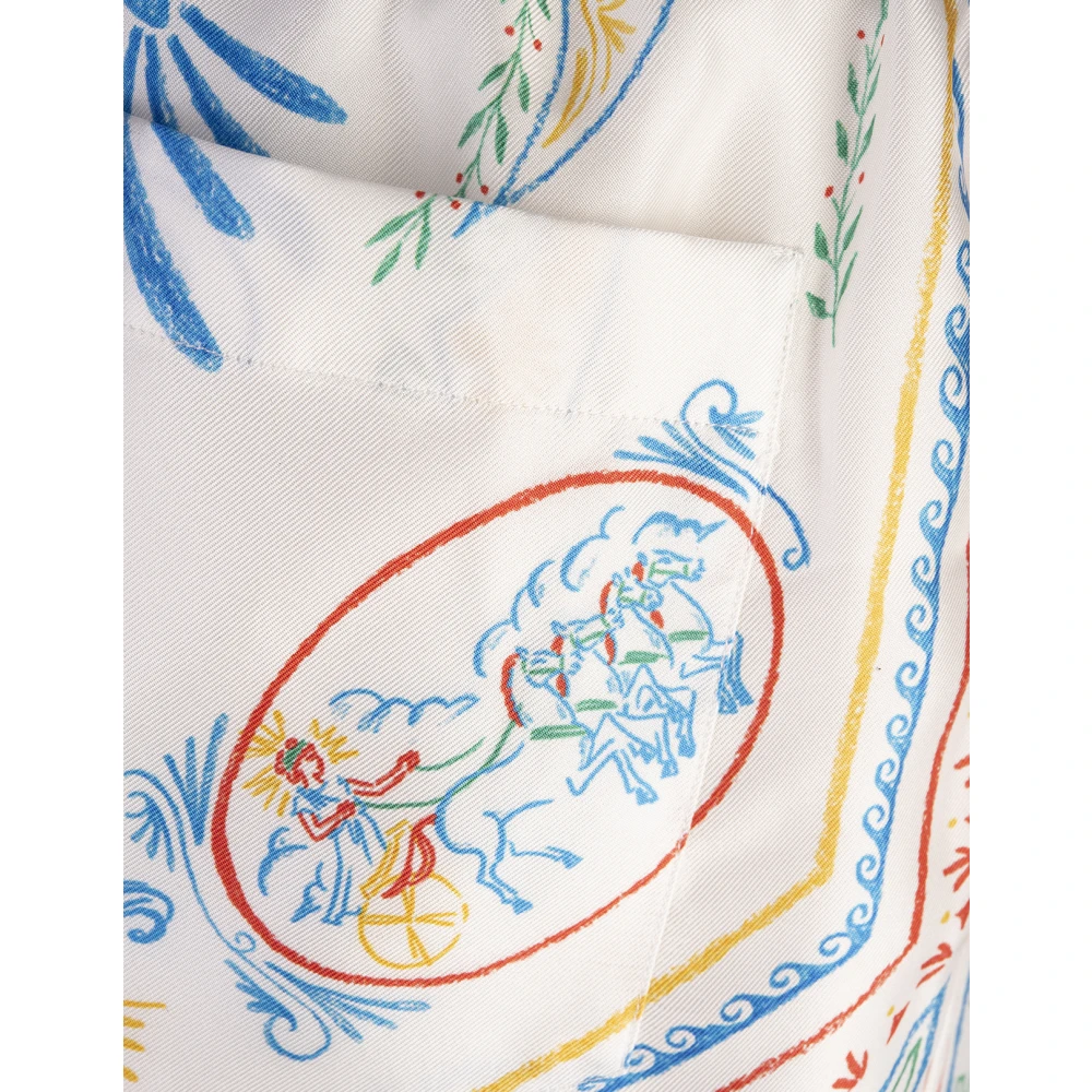 Casablanca Multicolor Zijden Twill Bedrukte Shorts Multicolor Dames