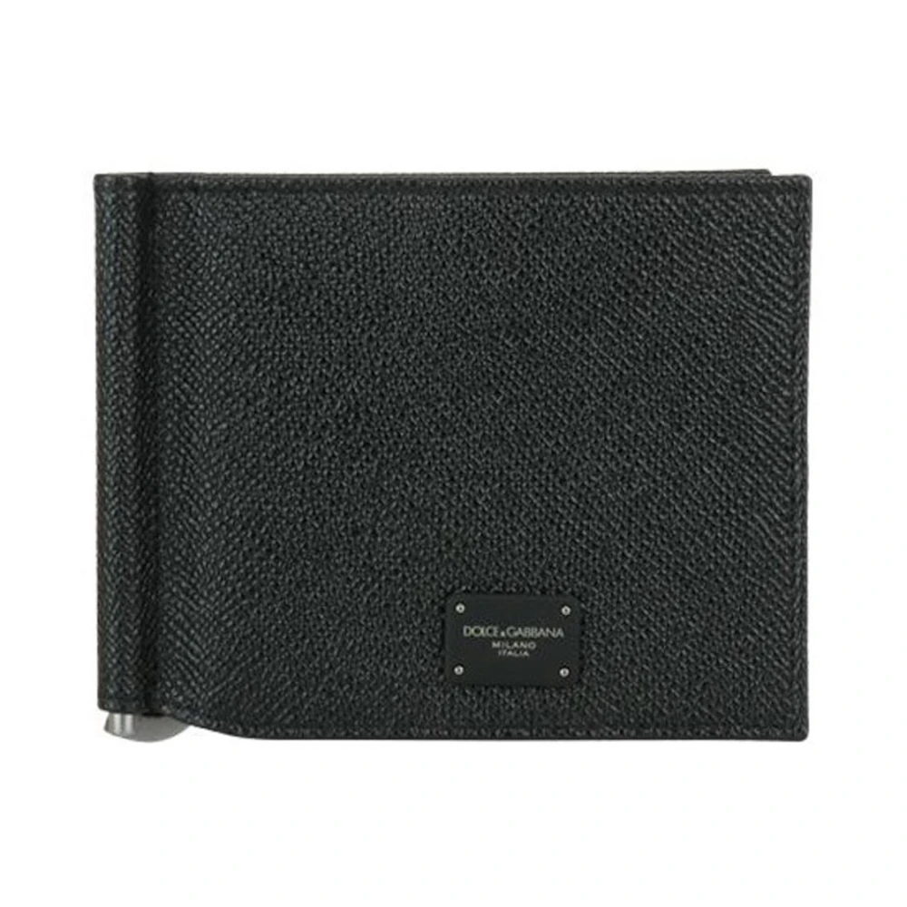 Dolce & Gabbana Zwarte Leren Portemonnee met Logo Black Heren