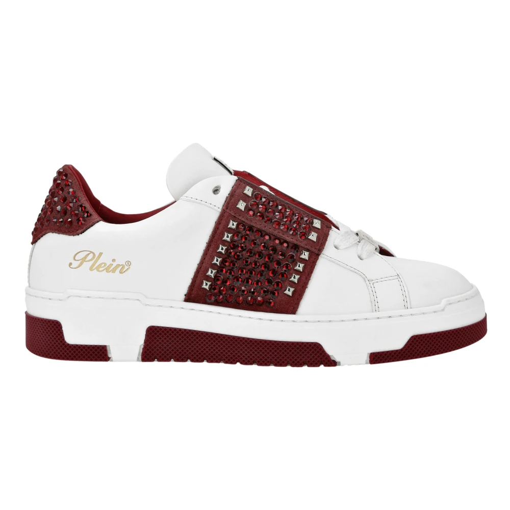 Philipp Plein Low Top Sneakers Strass Studs unisex Schoenen Rood