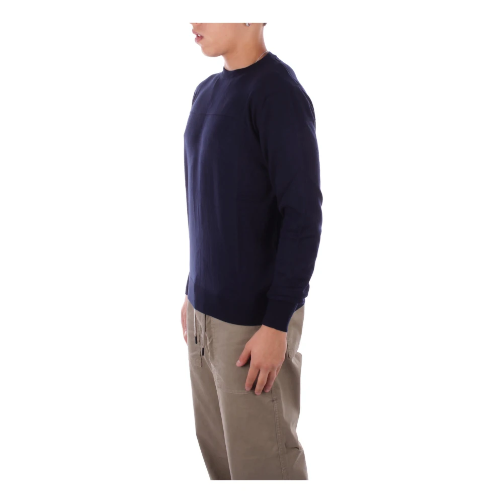 Costume National Blauwe Logo Trui Slim Fit Blue Heren