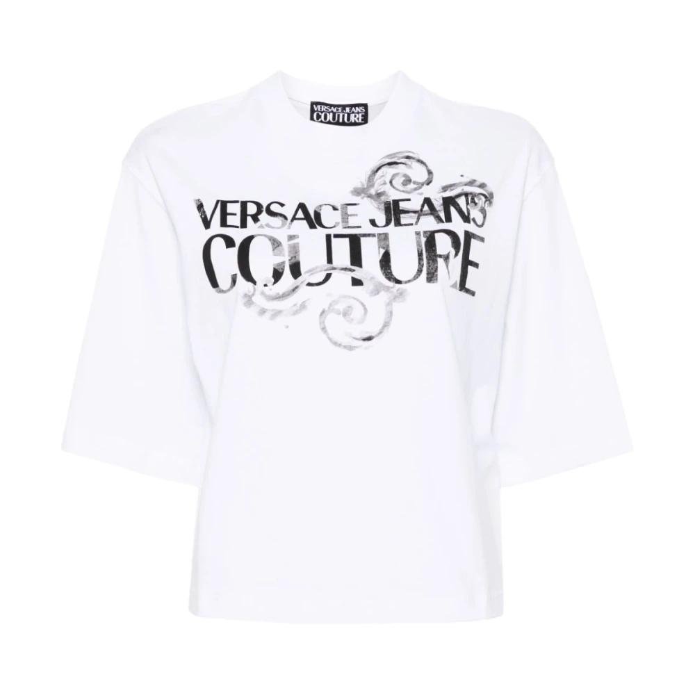 Versace Jeans Couture Witte Grafische T-shirts en Polos White Dames