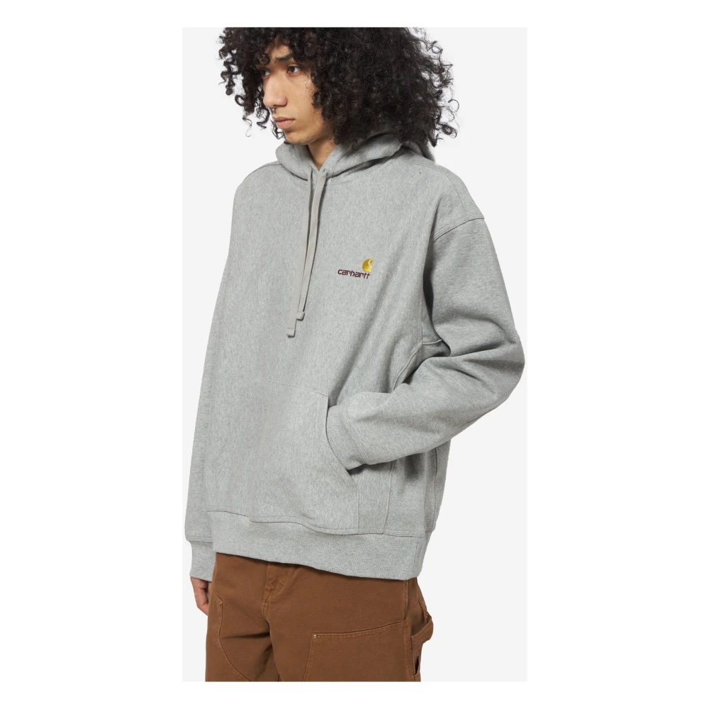 Carhartt WIP Grijze Katoenen Hoodie met Geborduurd Logo Gray Heren