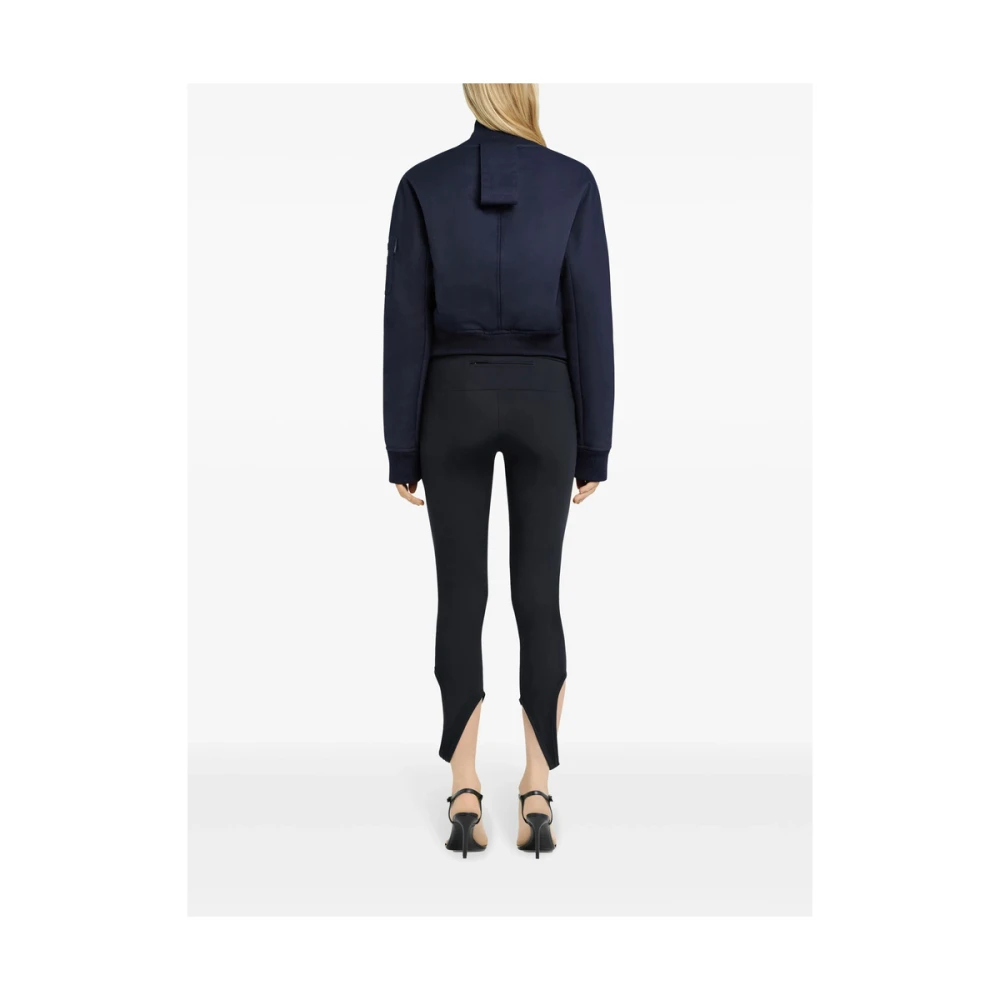 Courrèges Zwarte Geborduurd Logo Enkelband Broek Black Dames