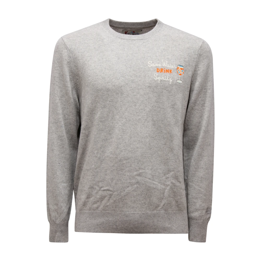 Mc2 Saint Barth Men's Gray Heron Wool Blend Jumper - Round-Neck Knitwear - S - Knitwear