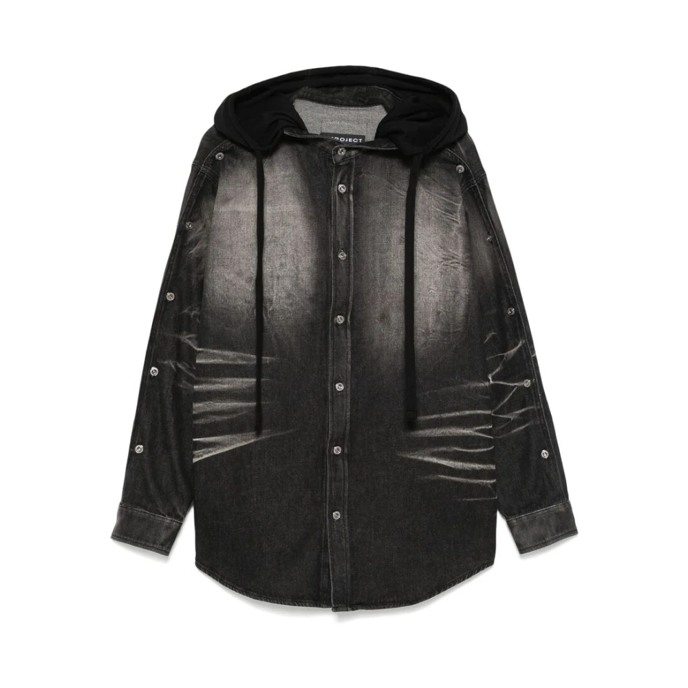 Y/Project Svart Denim Huva Skjorta Black, Dam