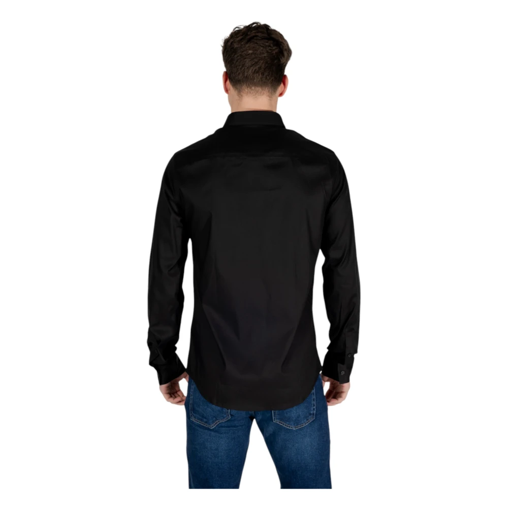 Armani Exchange Overhemd met lange mouwen Black Heren