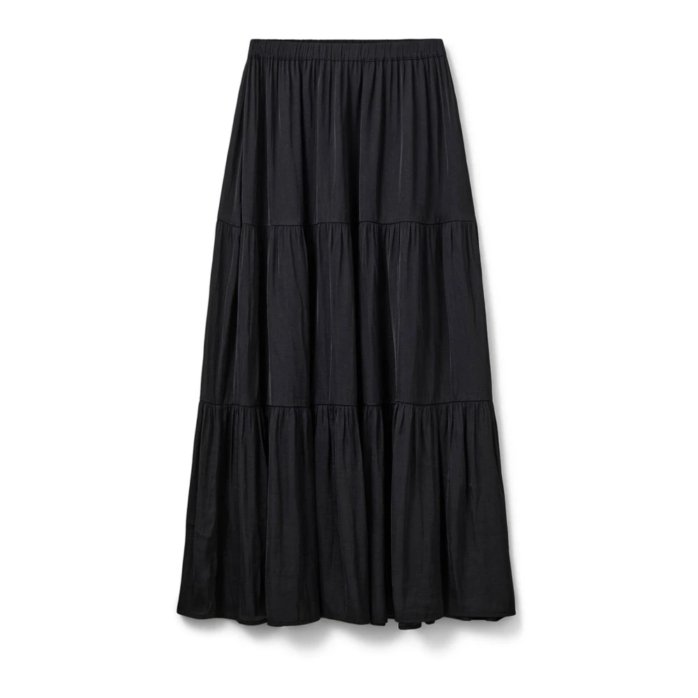 Sofie Schnoor Black Midi Skirts, Female, Xs, Flounce Skirt Alvildasw S252305