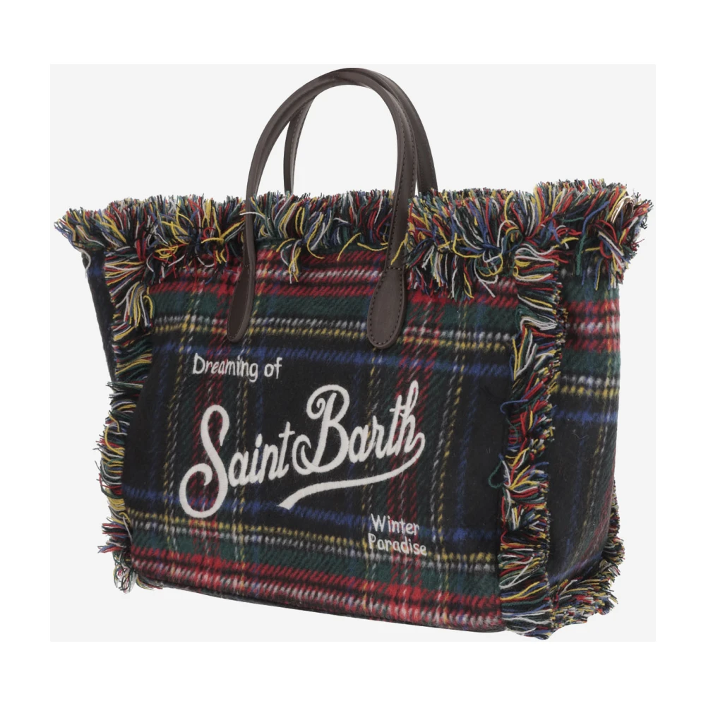 MC2 Saint Barth Geruite Patroon Colette Tas met Franje Randen Multicolor Dames