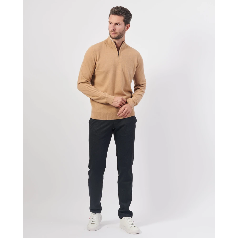 Hugo Boss Beige Wol Rits Trui Emarlo Beige Heren