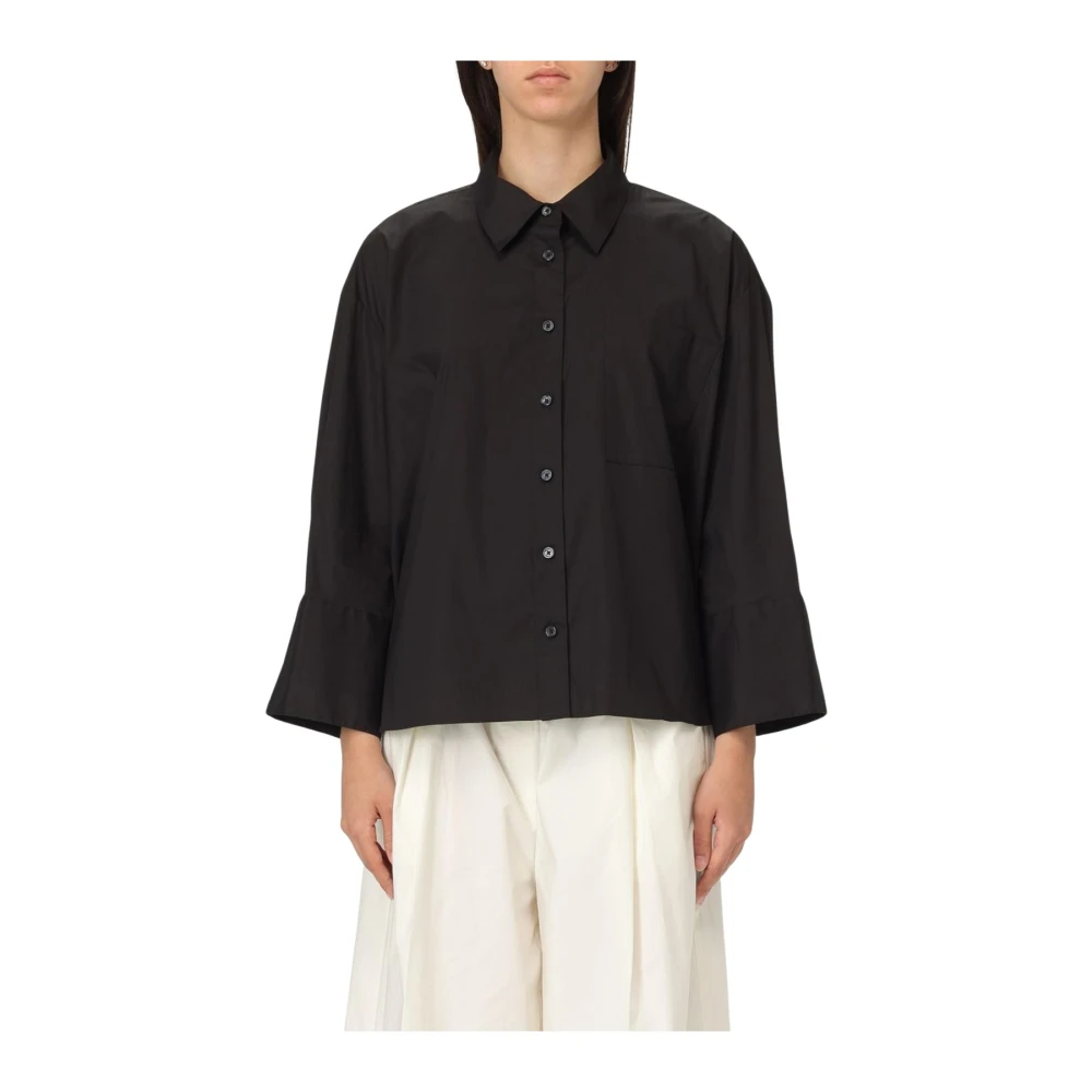 Michael Kors Women's Black Poplin Shirt - Shirts - L - Blouses & Shirts