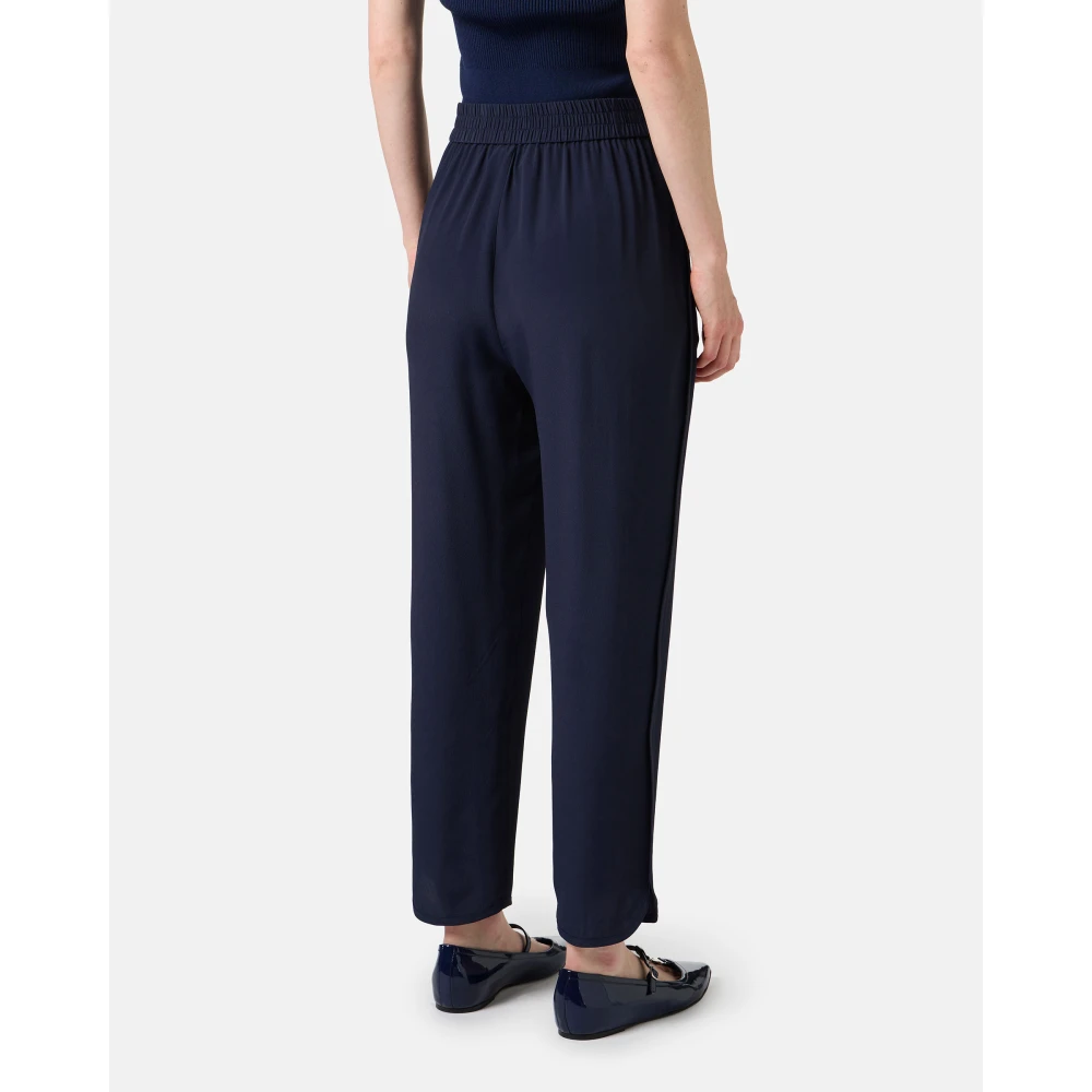 Iceberg Donkerblauwe jogging fit broek in acetaat en zijden crêpe de chine Blue Dames