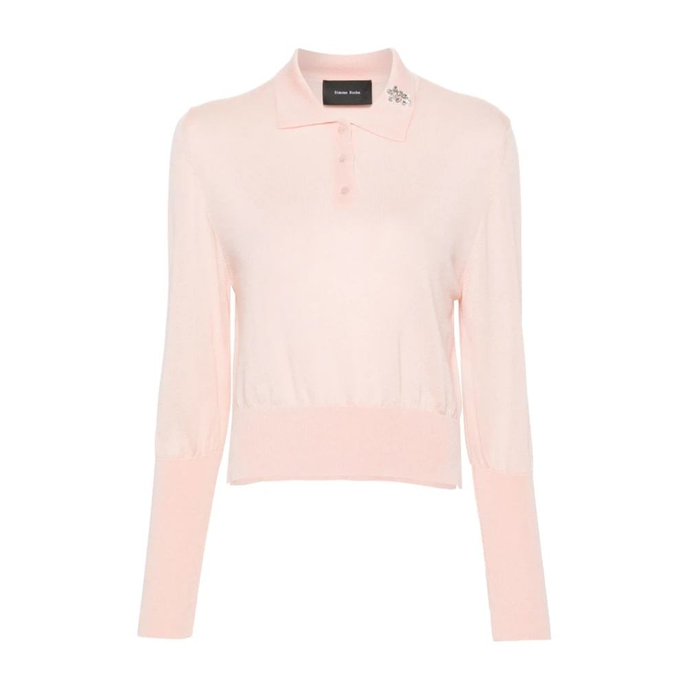 Simone Rocha Zijden gebreide polotrui in lichtroze Pink Dames