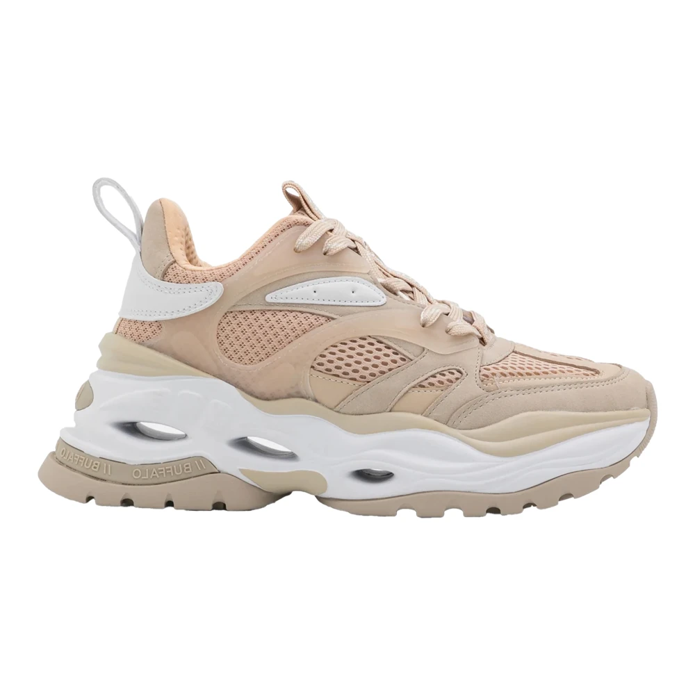 Buffalo Beige Mode Sneakers Beige, Dam