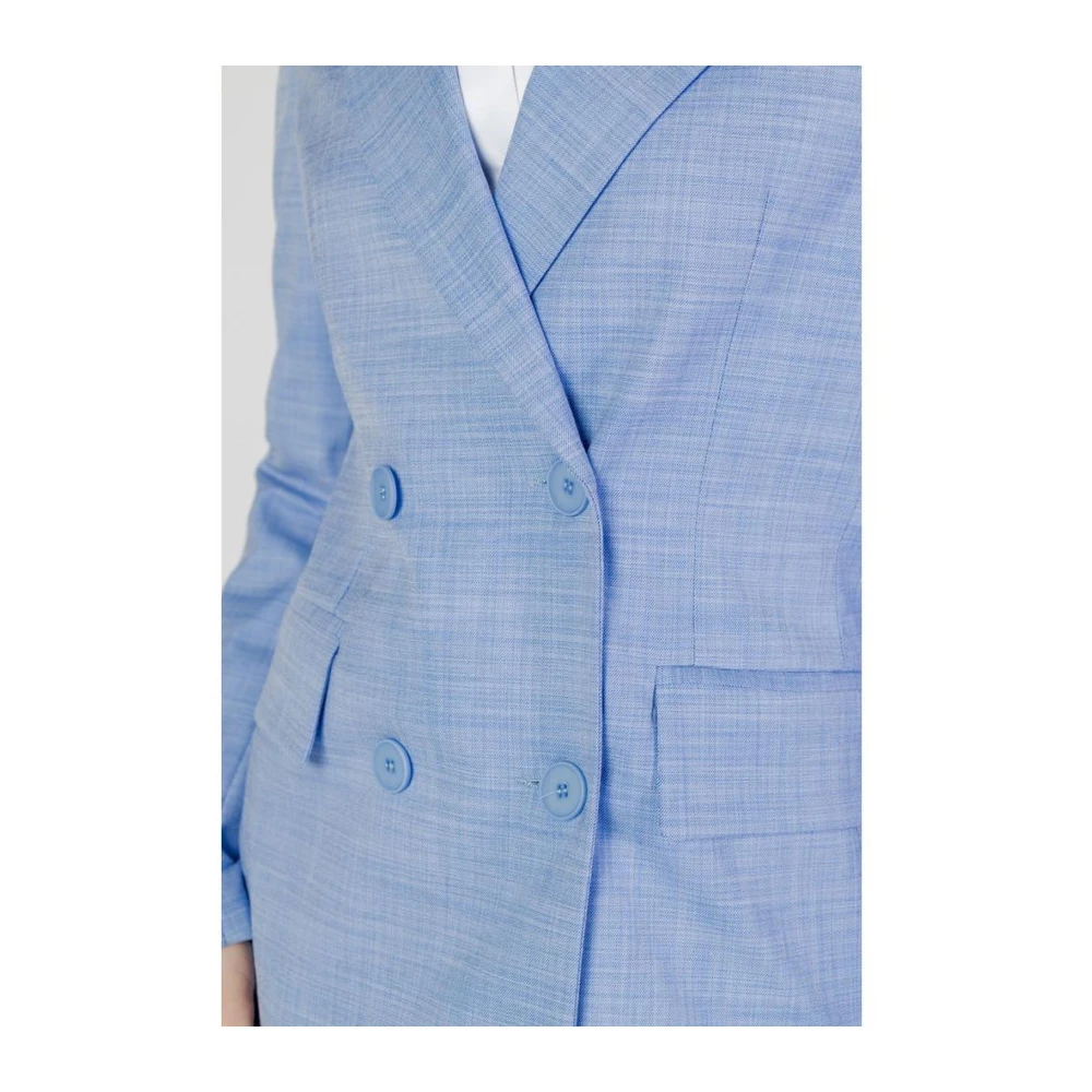 Sandro Ferrone Elegante Blazer met Elastaan Blue Dames