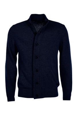Blå Tröja med Alcantara Patch Detaljer