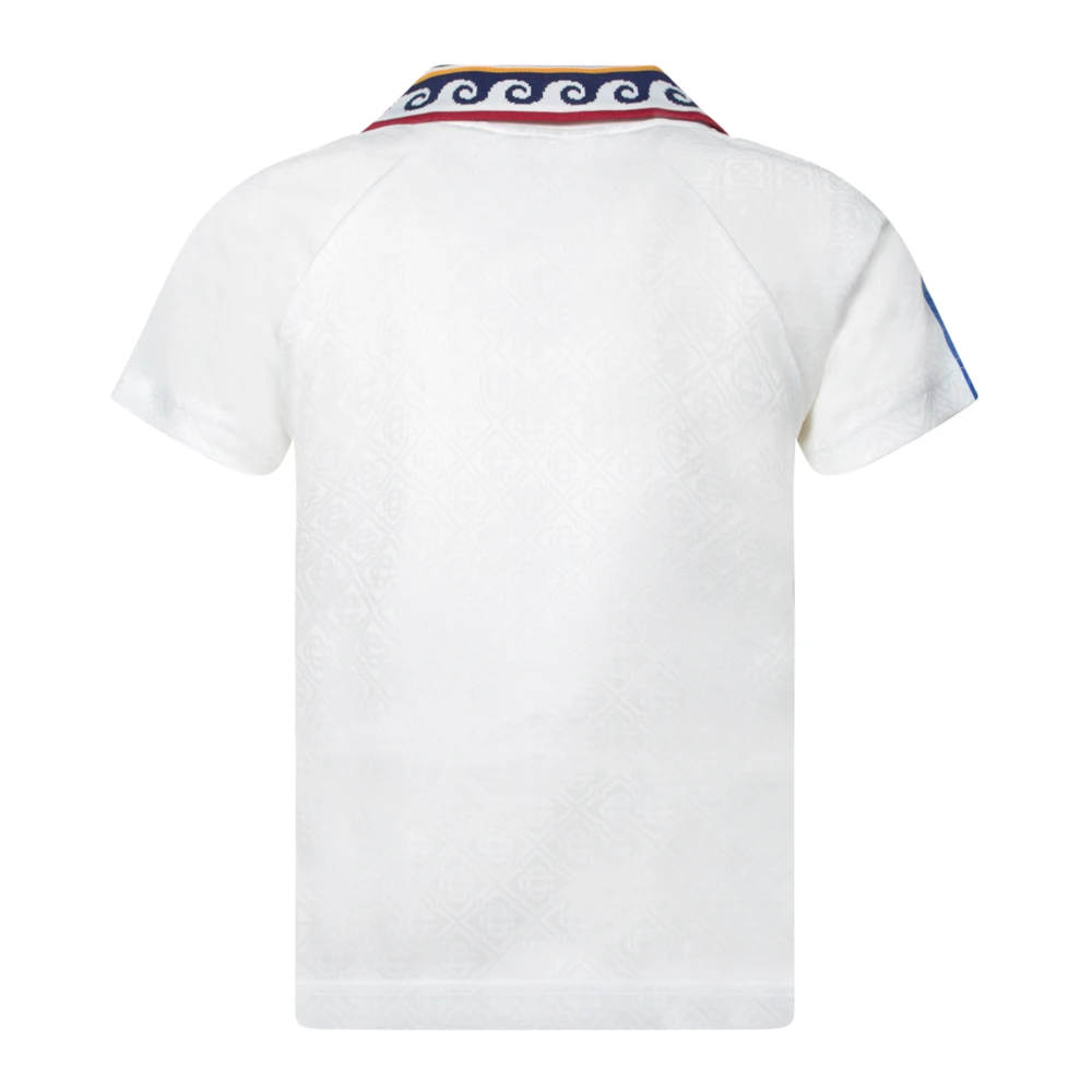 Casablanca Geometrisch Jacquard V-Hals T-Shirt White Dames