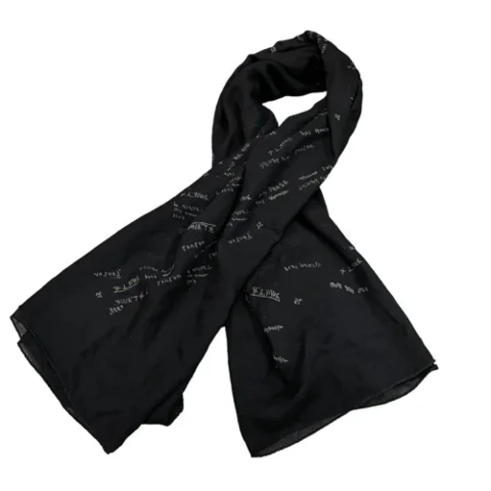 Yves Saint Laurent Vintage Pre-owned Wool scarves Black Dames
