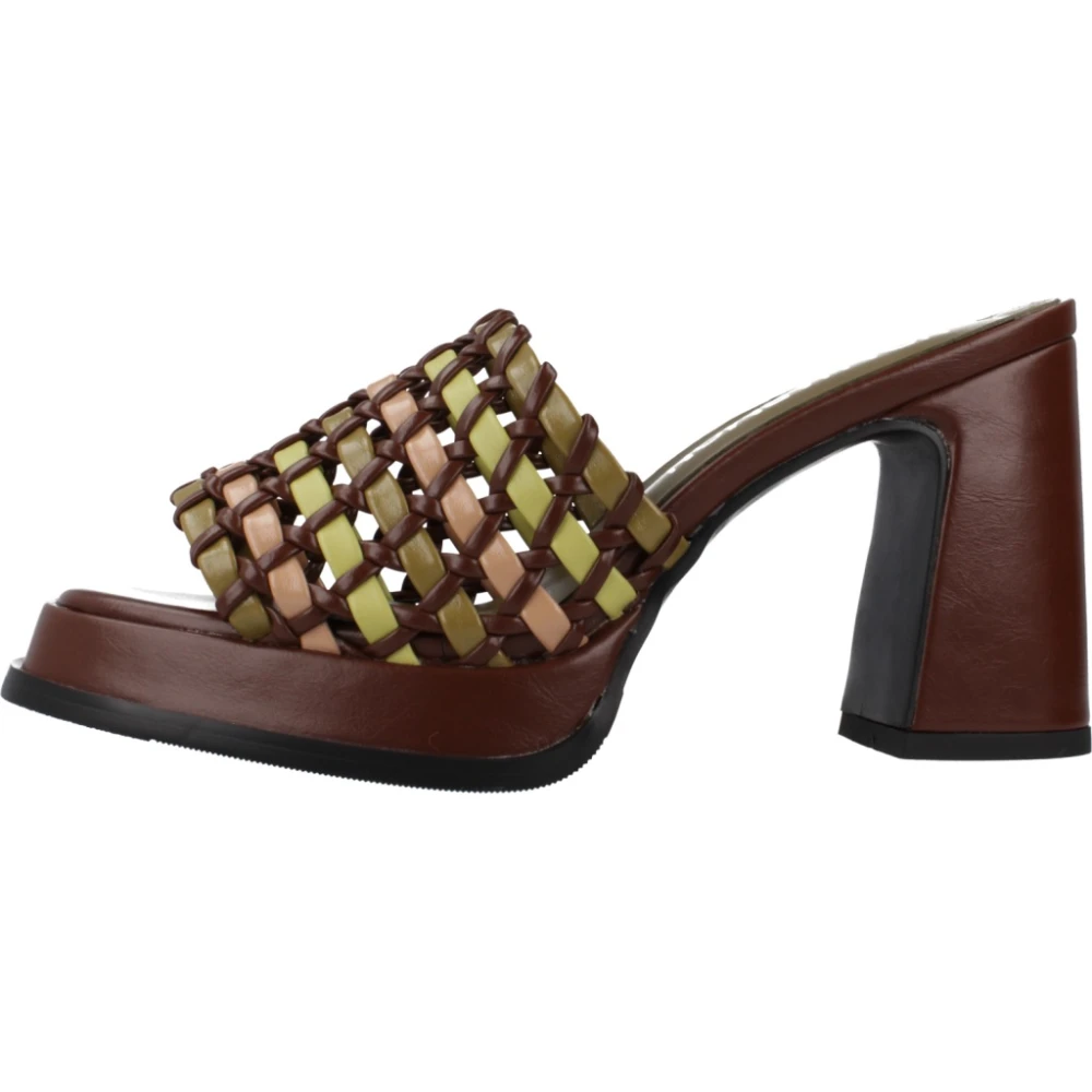 Noa Harmon Donna Marrone Mules Con Tacco Eleganti Per Donne