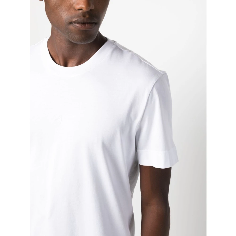 Givenchy 4G-Geborduurd Katoenen T-shirt White Heren