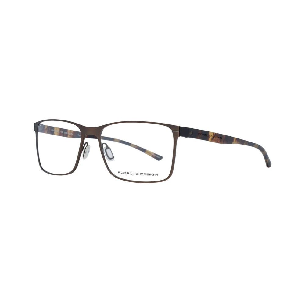 Porsche Design Bruine Titanium Trapezium Optische Bril Brown Heren