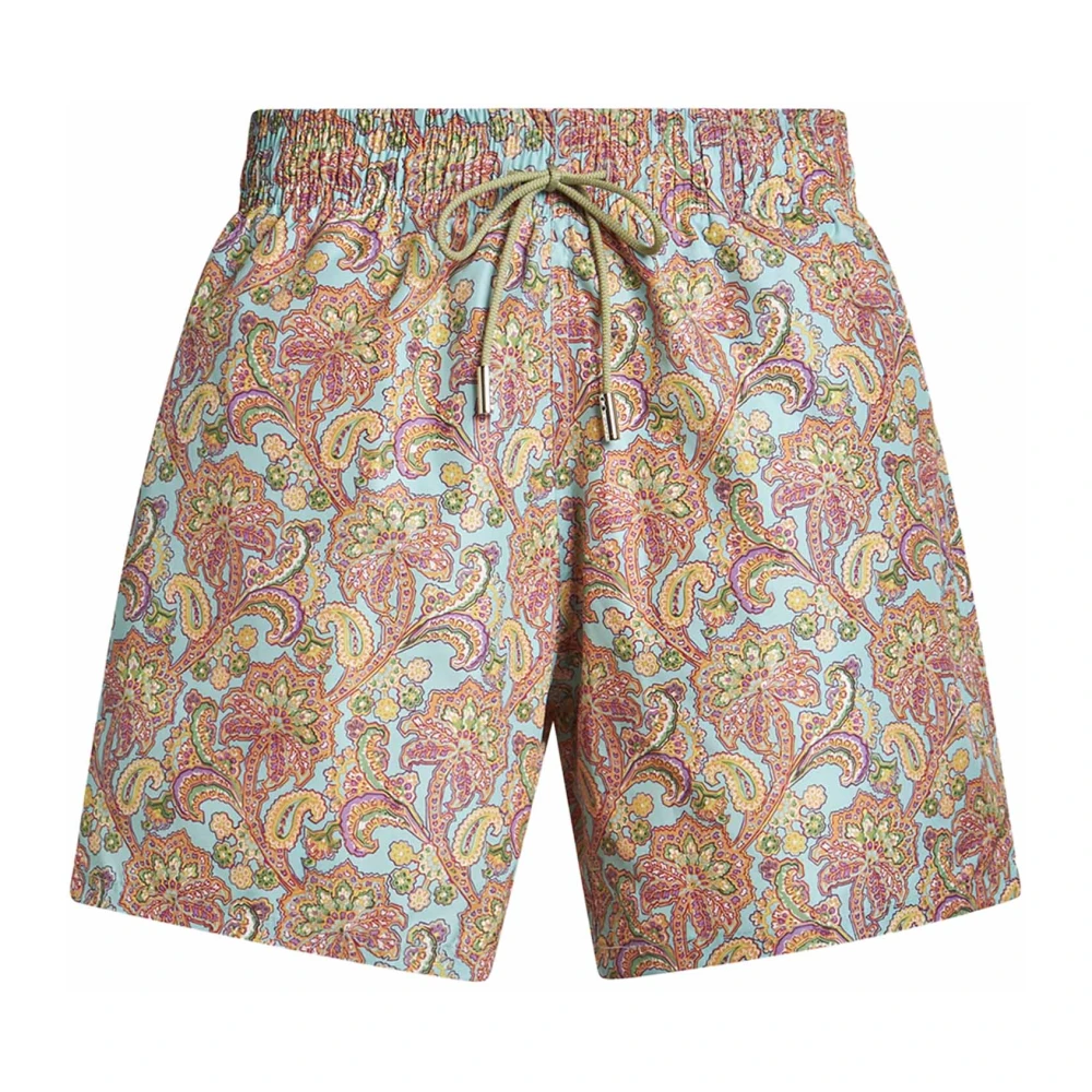 ETRO Blauwe Bloemen Zwemshorts Multicolor Heren