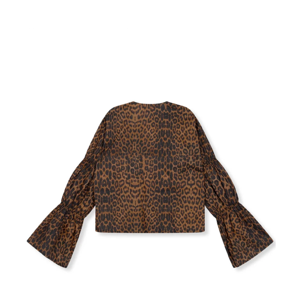 Refined Department Gemma Blouse Lange Mouw Stijlvolle Top Brown Dames