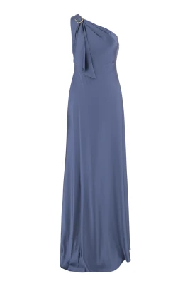 One-Shoulder Satin Charmeuse Dress