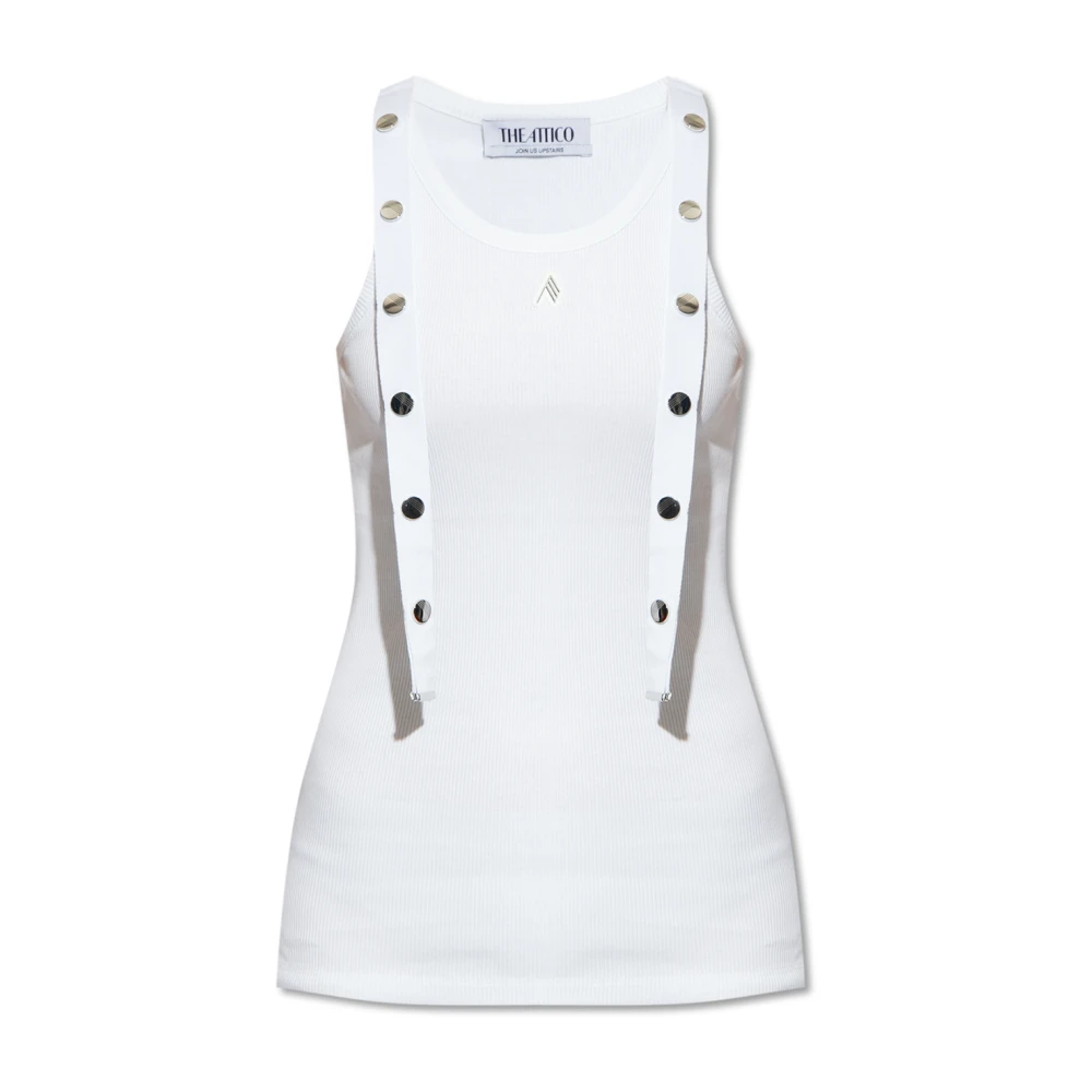 The Attico Women's White Sleeveless Tops, Xs, Tank Top